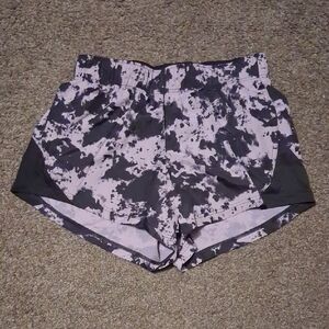 Athletic Works Lavender and Black Abstract Print Shorts